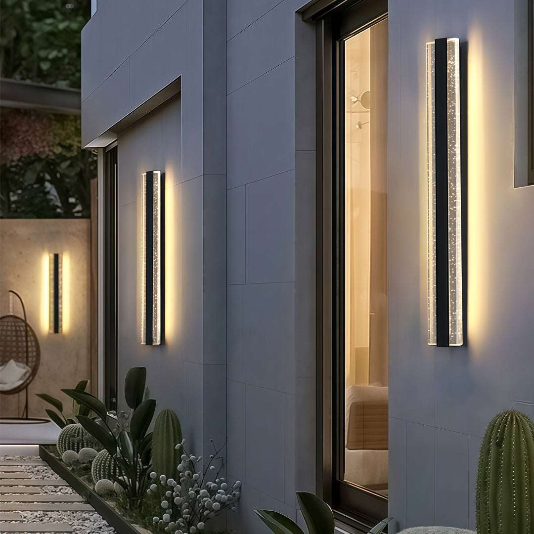 Modern Linear Wall Sconce Outdoor Waterproof Crystal Light