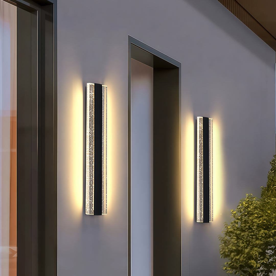 Modern Linear Wall Sconce Outdoor Waterproof Crystal Light