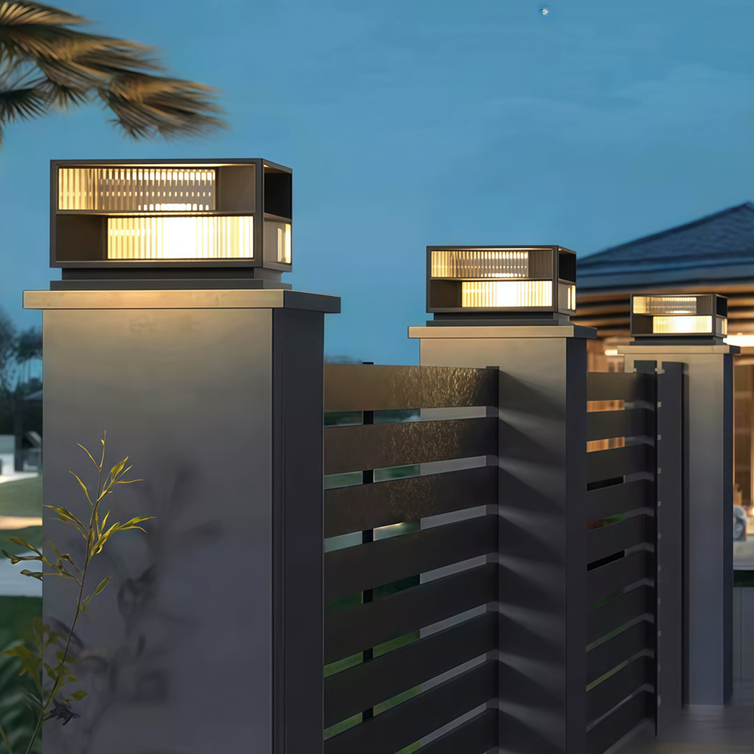 Outdoor Pillar LED Lights Garden Waterproof Black Light