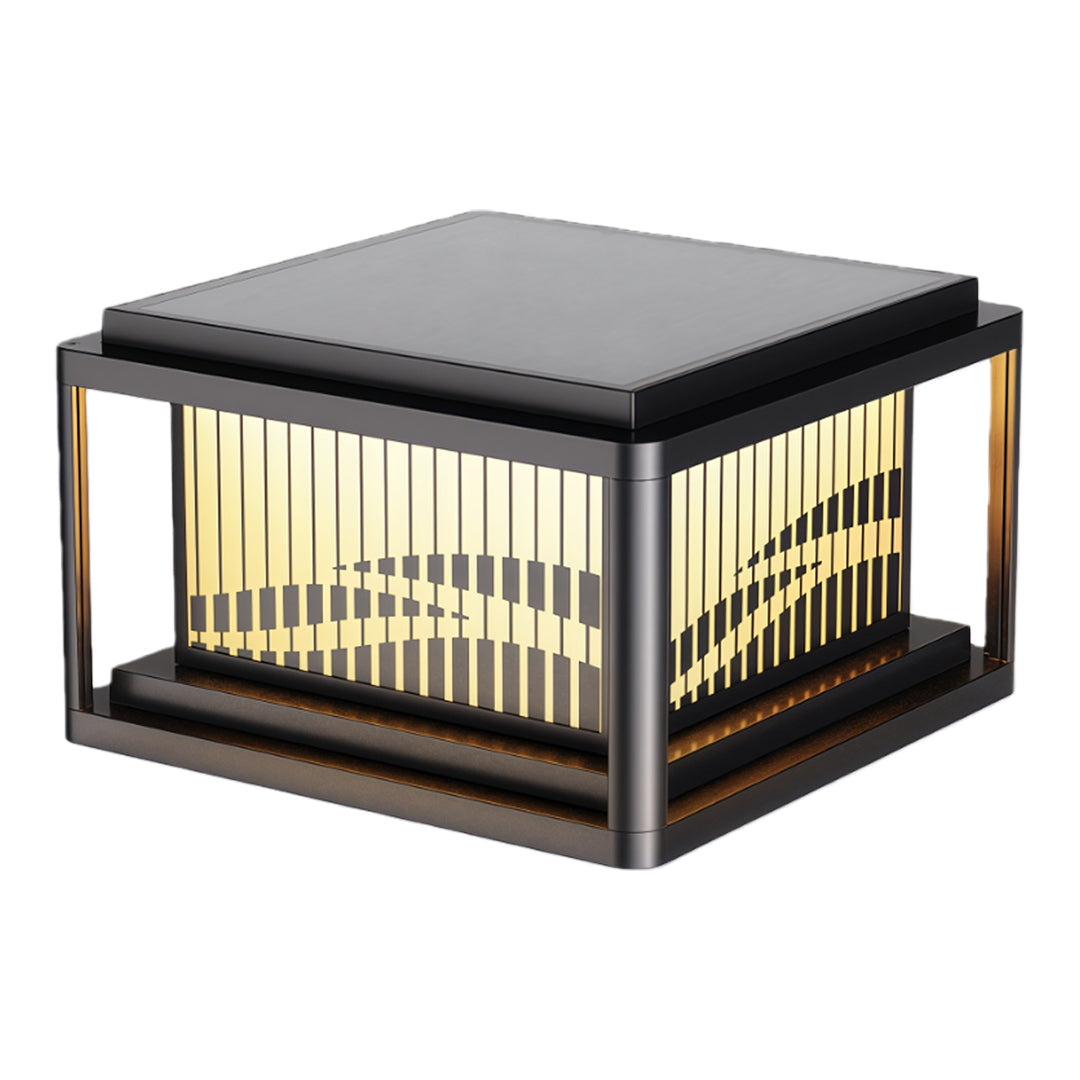 Contemporary Pillar Lights Waterproof Wave Pattern Lamp