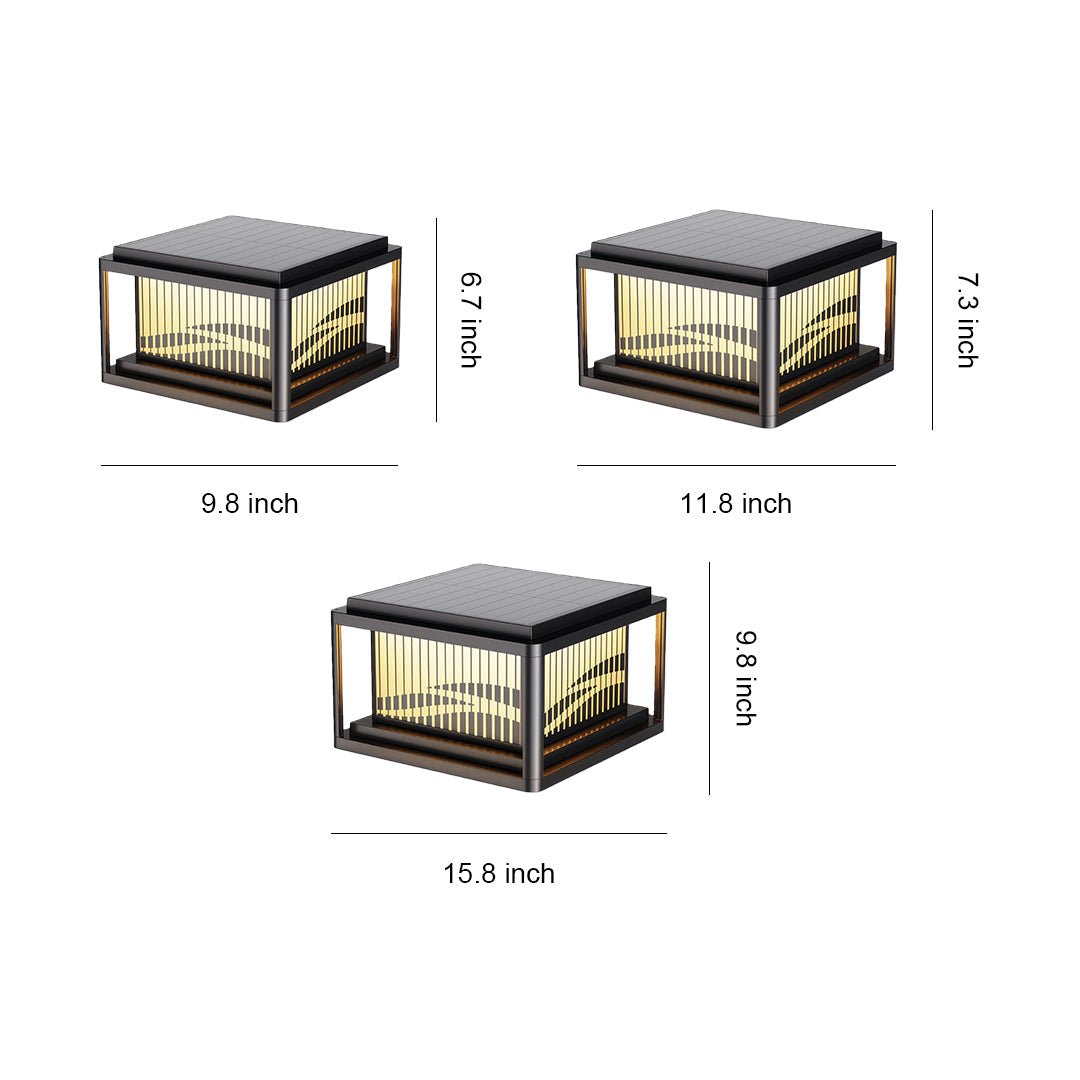Contemporary Pillar Lights Waterproof Wave Pattern Lamp