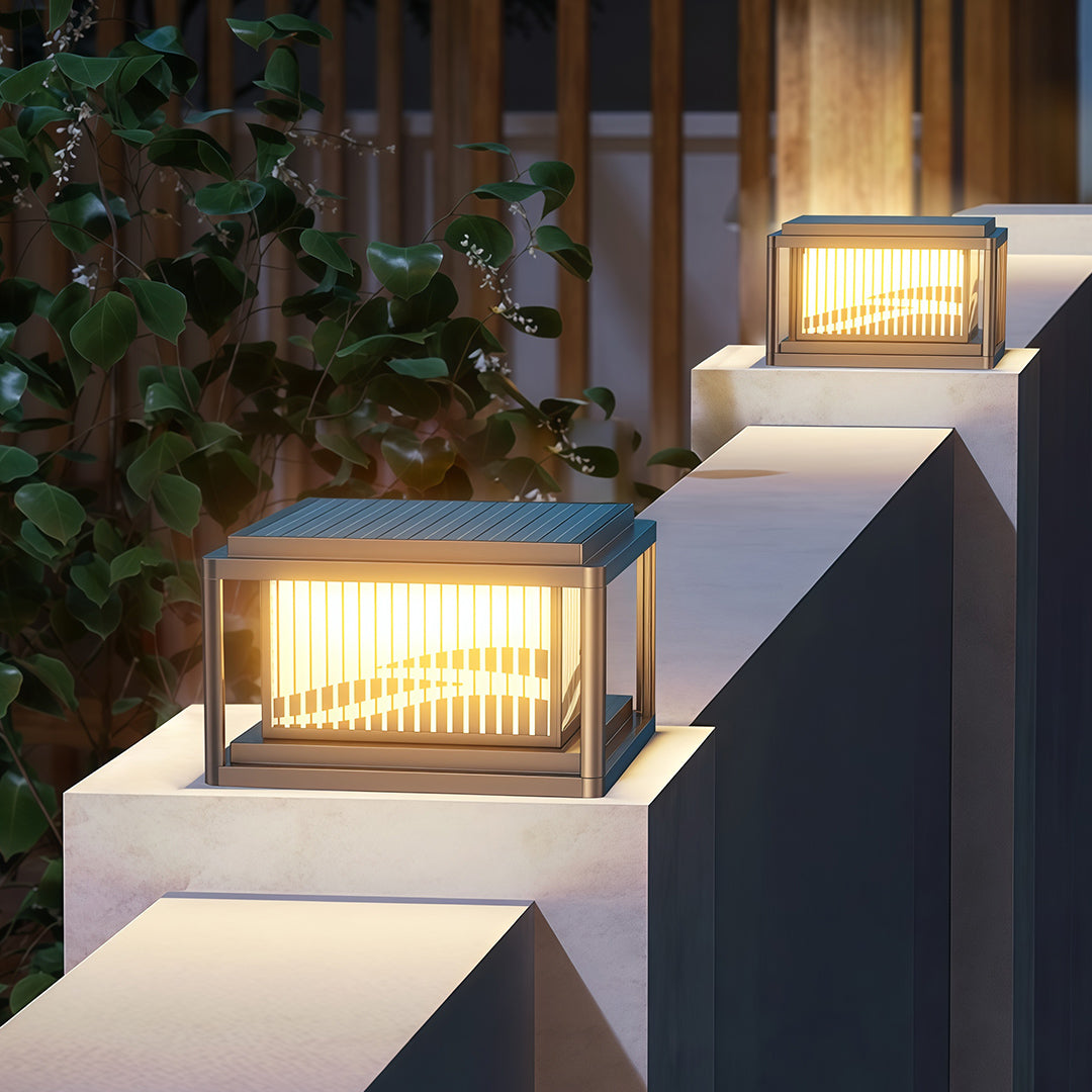 Contemporary Pillar Lights Waterproof Wave Pattern Lamp