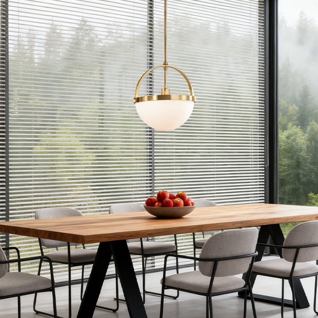 Gold and White Pendant Light with a Minimalist Stylish Ceiling Light