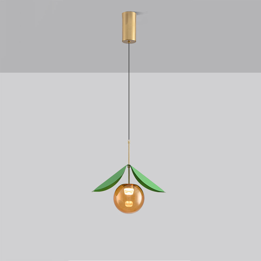 Glass Globe Pendant Light Fixture Nordic Creative Cherry LED Artistic Ceiling Light
