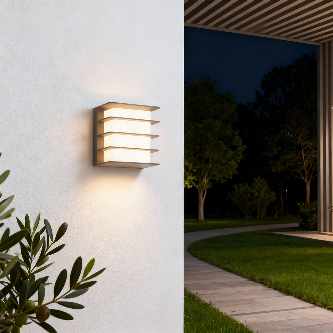Square LED Wall Lights Black Outdoor Waterproof Light