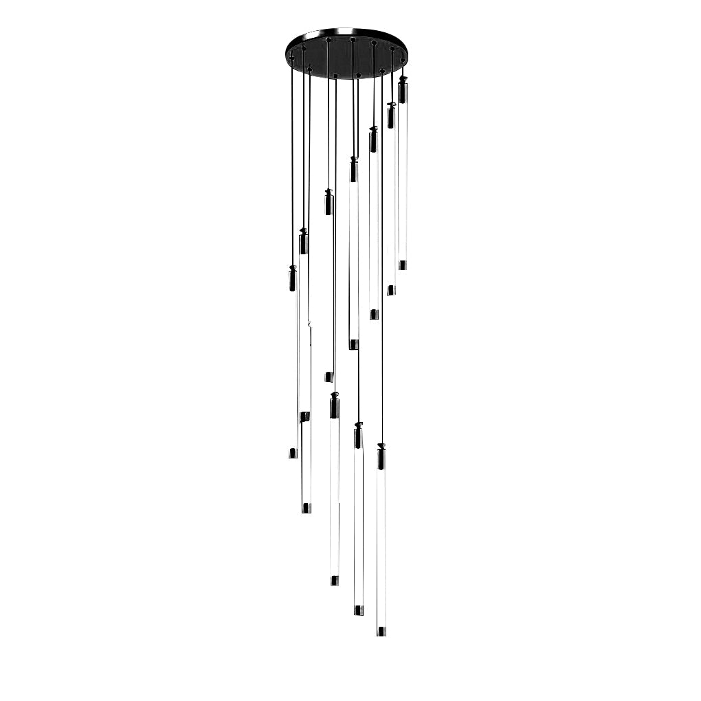 Contemporary Staircase Chandelier Spiral Tube Ceiling Light