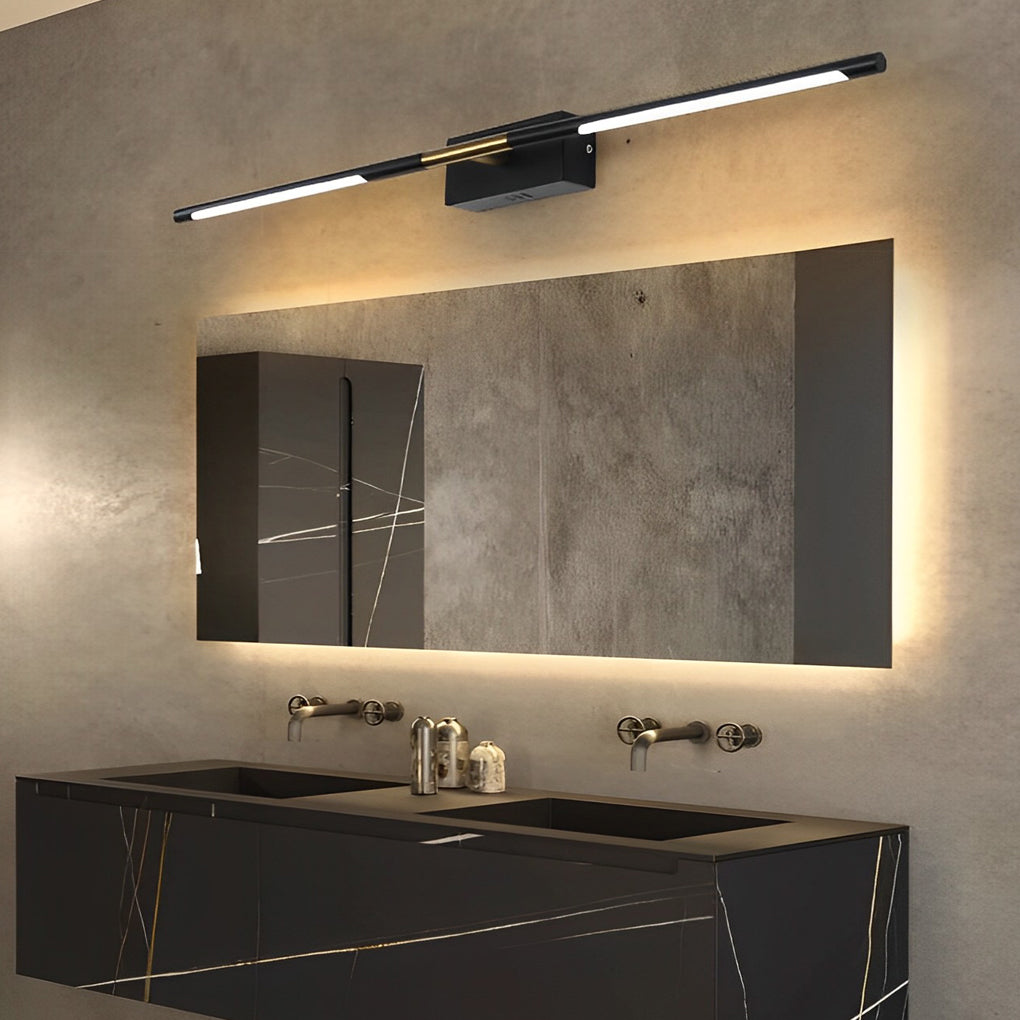 Contemporary Vanity Light Bar Black Linear LED Light