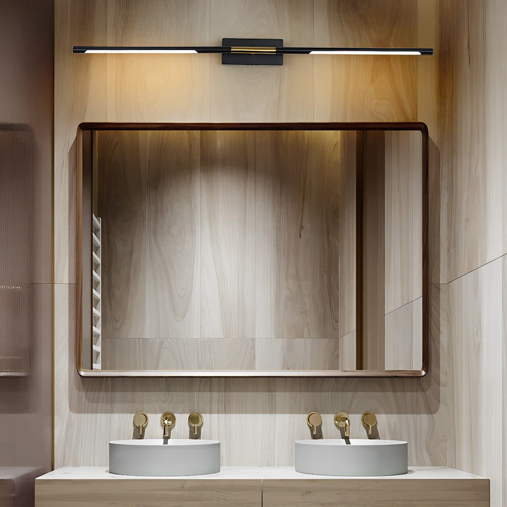 Contemporary Vanity Light Bar Black Linear LED Light