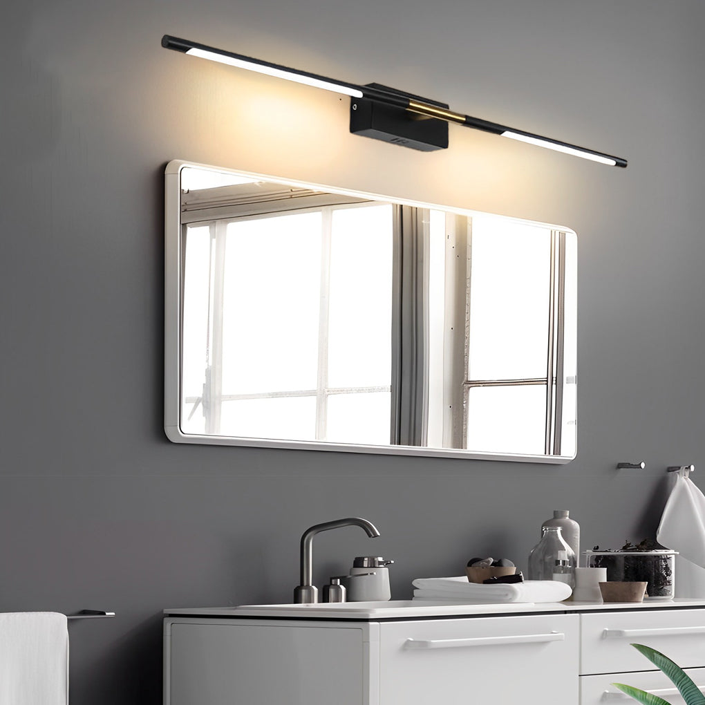 Contemporary Vanity Light Bar Black Linear LED Light