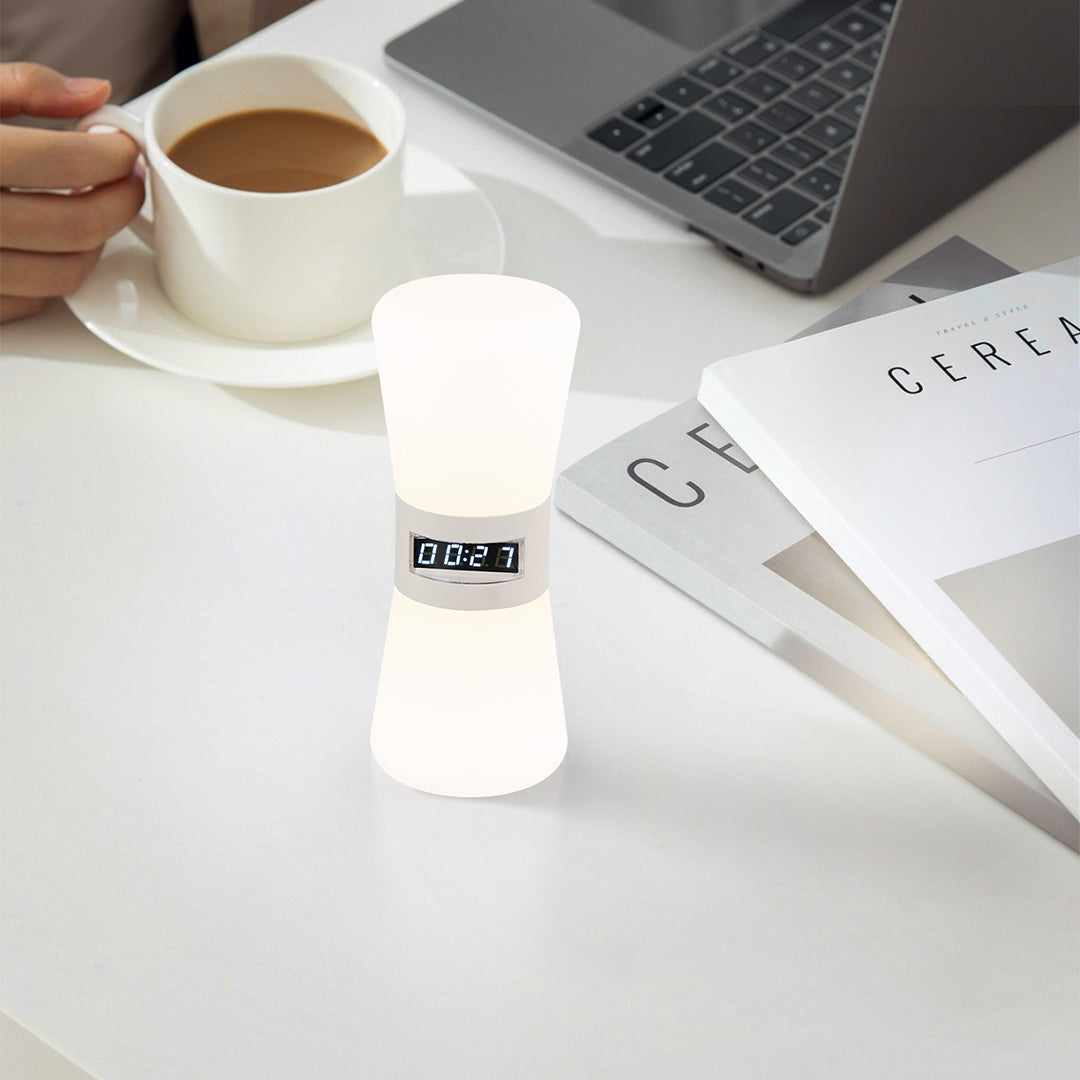 Small White Table Lamp Countdown Gravity Sensor Ambient Hourglass Lamp