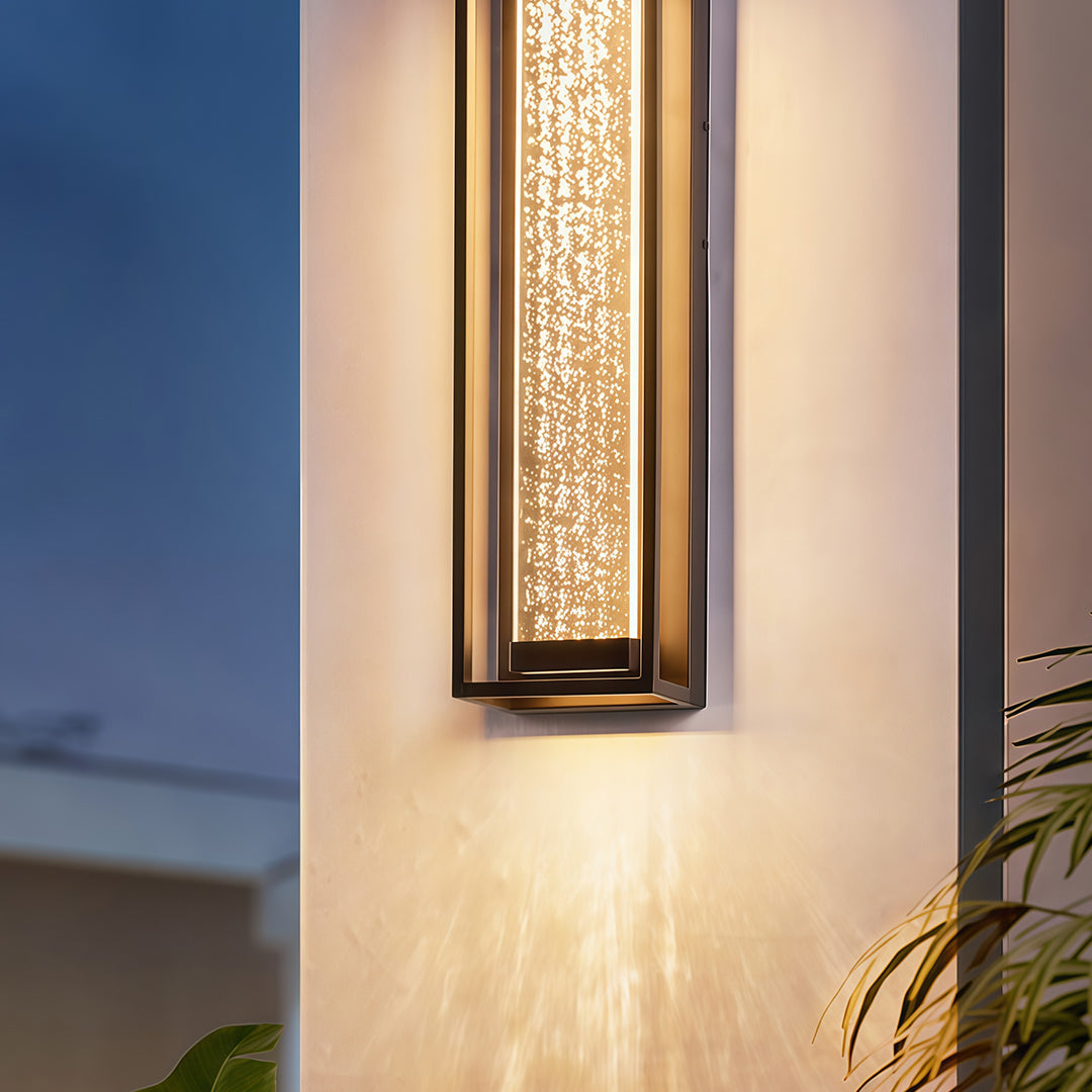 Outdoor Sconces Black Waterproof Linear Wall Light