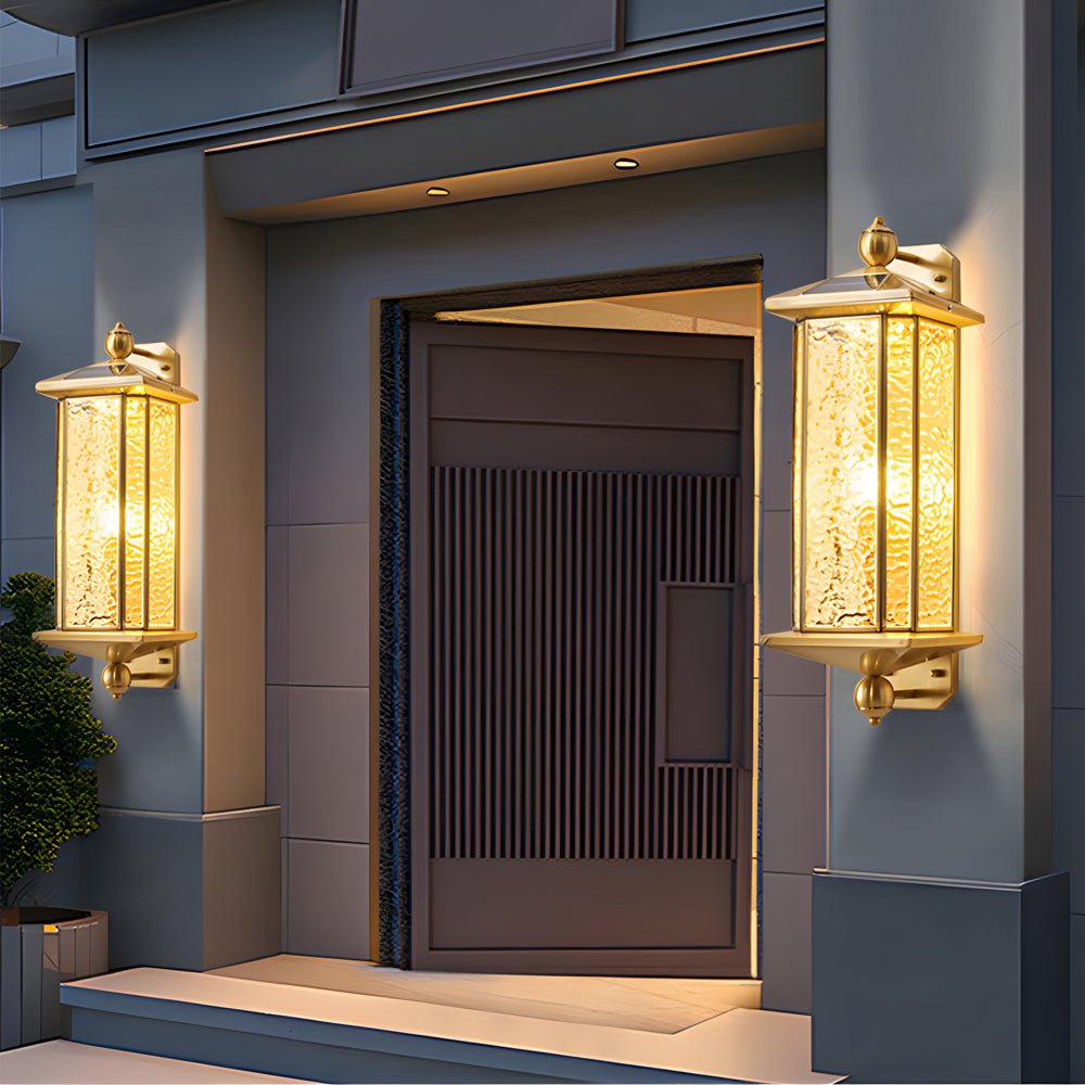Copper Outdoor Wall Lantern Mid-Century Outdoor Light
