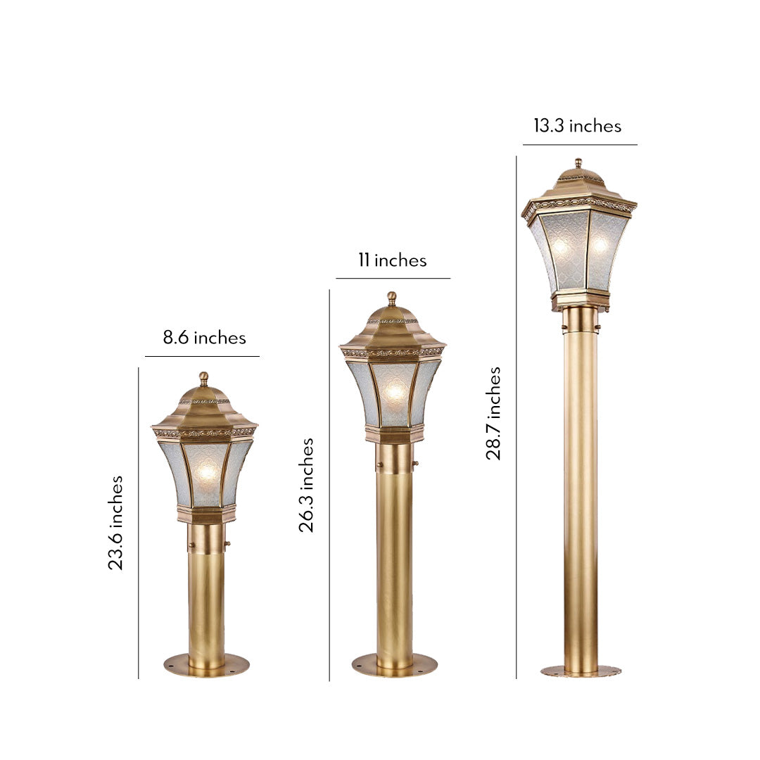 Copper Path Lights Simple Waterproof Outdoor Glass Light