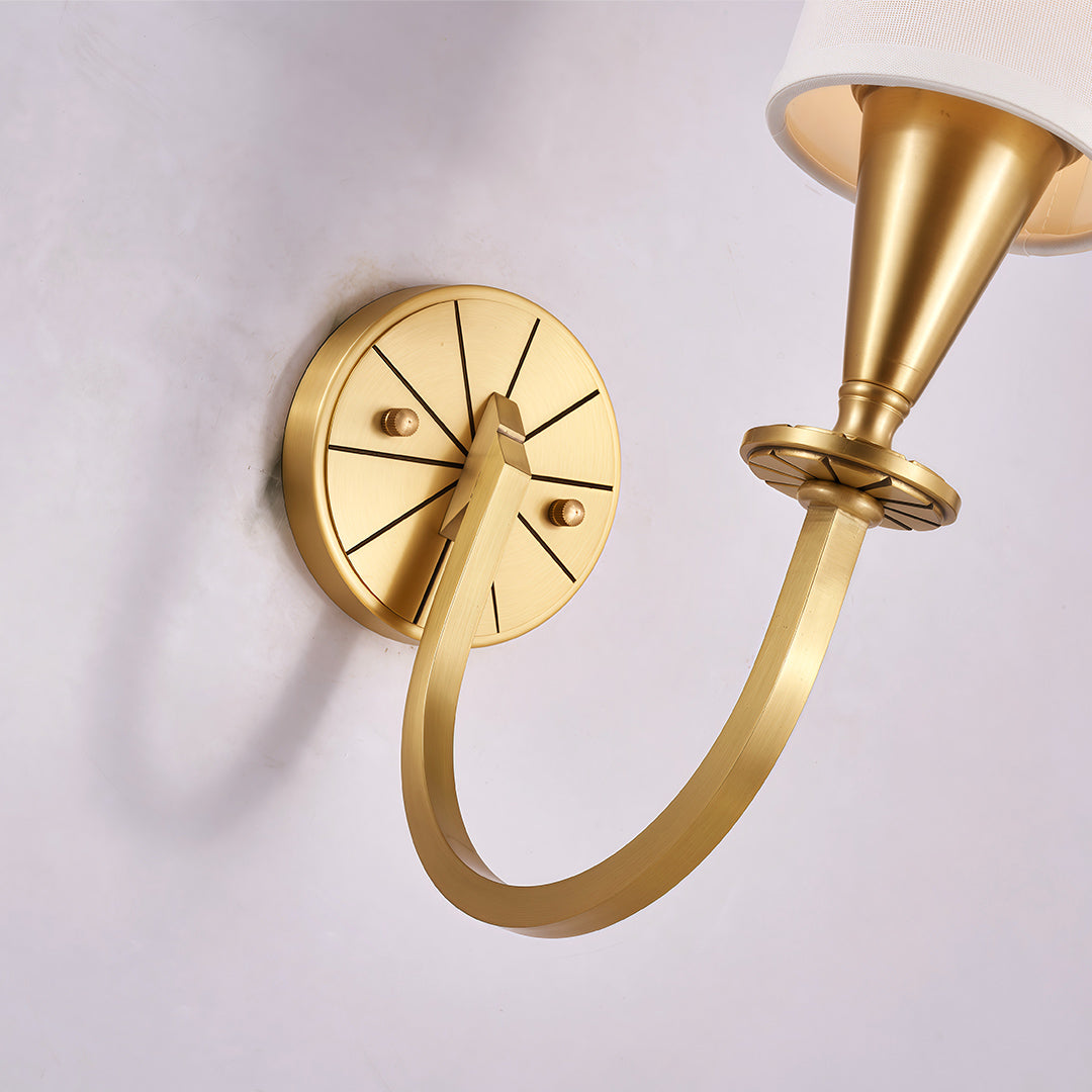 Copper Wall Lights American Creative Fabric Lampshade Lamp