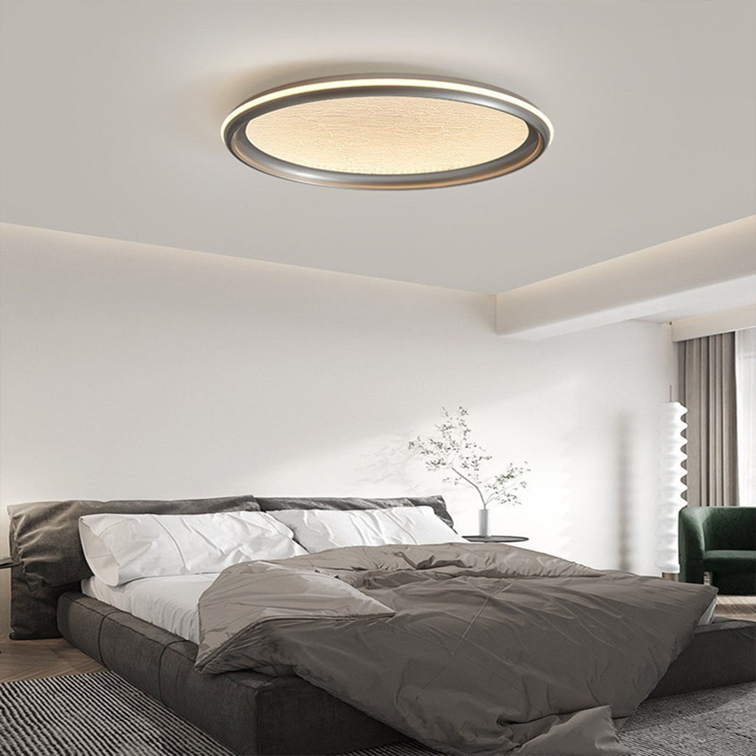 Metal Flush Mount Light Silver Finish White Acrylic Ceiling Light