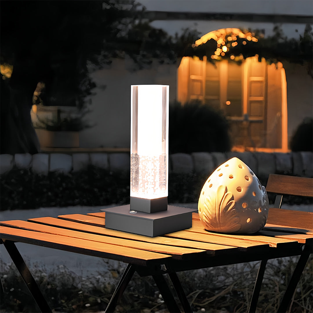 Square Table Lamp Cordless Bubble Modern Dimmable LED Nightstand Lamp