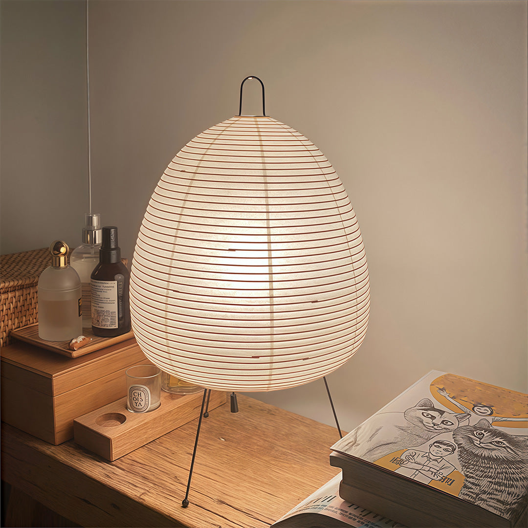 Rice Paper Table Lamps Minimalist Wabi-Sabi Design Light