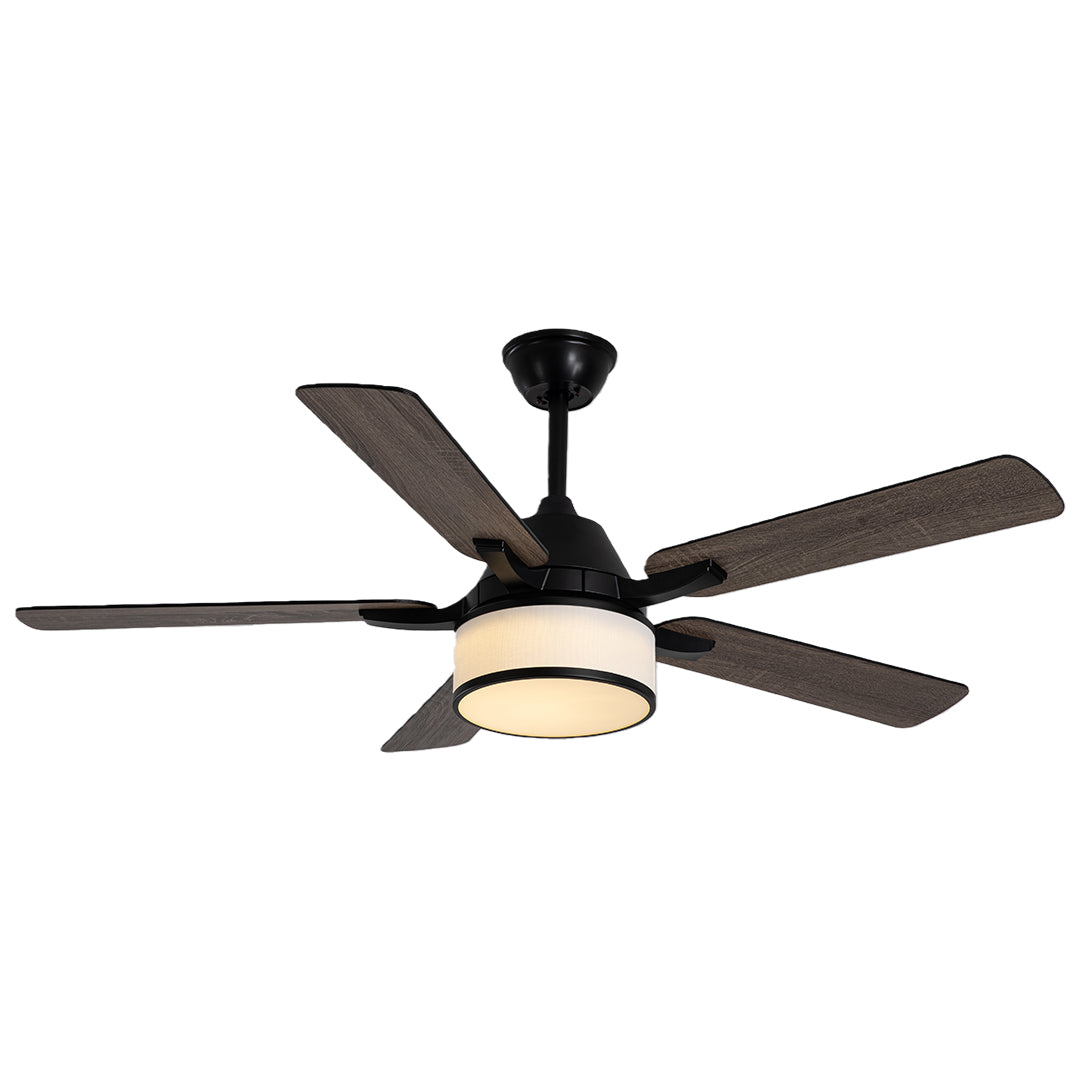 Ceiling Fans with Lights European Retro Fabric Shade Fan Lamp