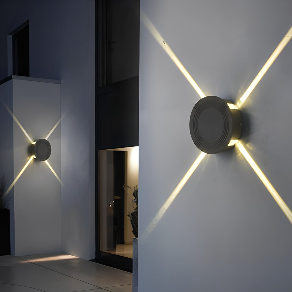 Cross Light Beams Wall Sconce Minimalist Unique Outdoor Light