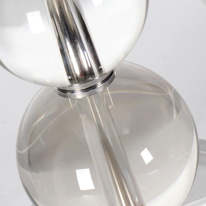 Crystal Ball Table Lamp Modern Fabric Cylinder Lampshade Lamp