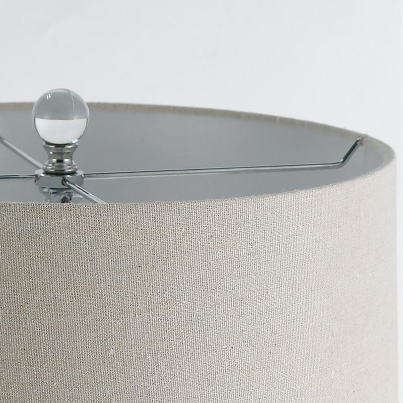 Crystal Ball Table Lamp Modern Fabric Cylinder Lampshade Lamp