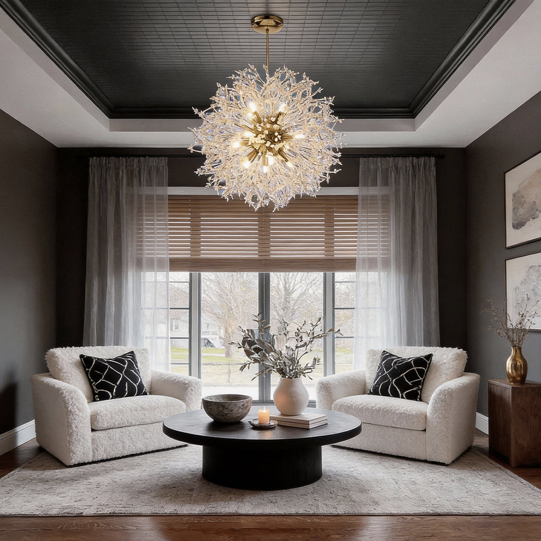 Crystal Dandelion Chandelier Modern Minimalist Ceiling Light