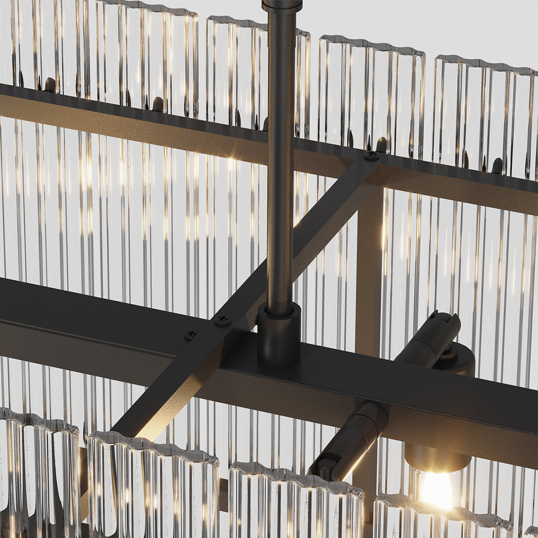 Glass Lamp Shade Chandelier Luxury Iron Ceiling Light