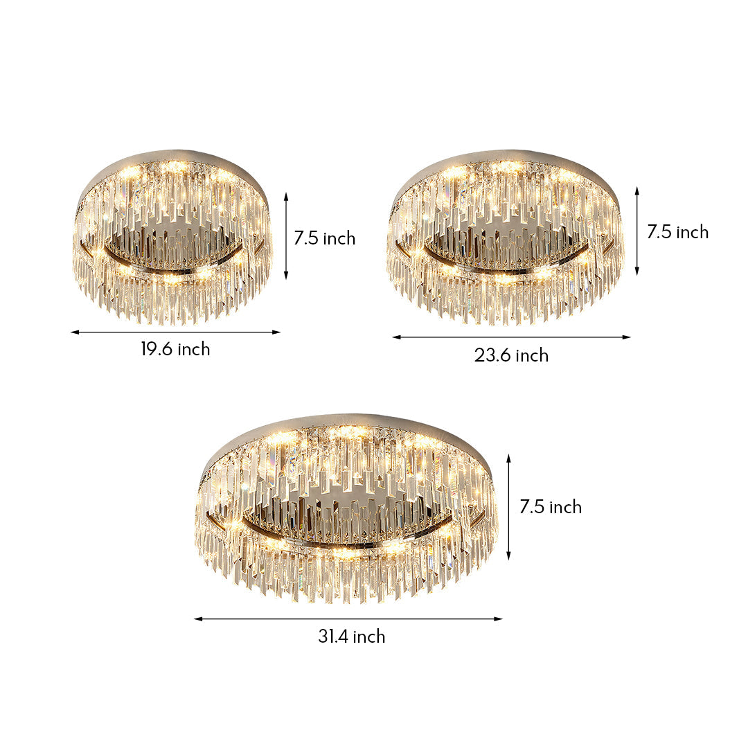 Crystal Flush Mount Ceiling Light Minimalist Round Ceiling Light