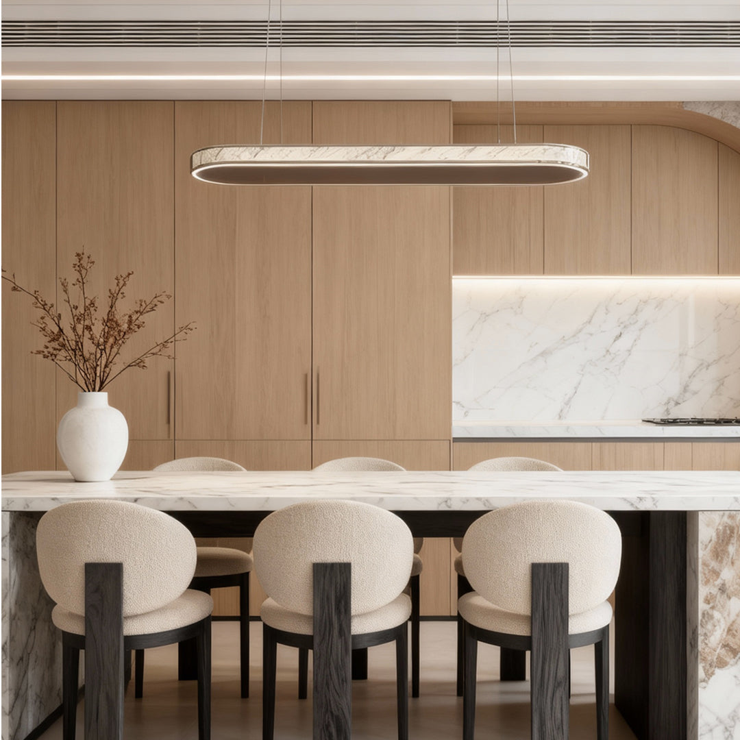 Linear Suspension Lights Elliptical Luxury Ceiling Light