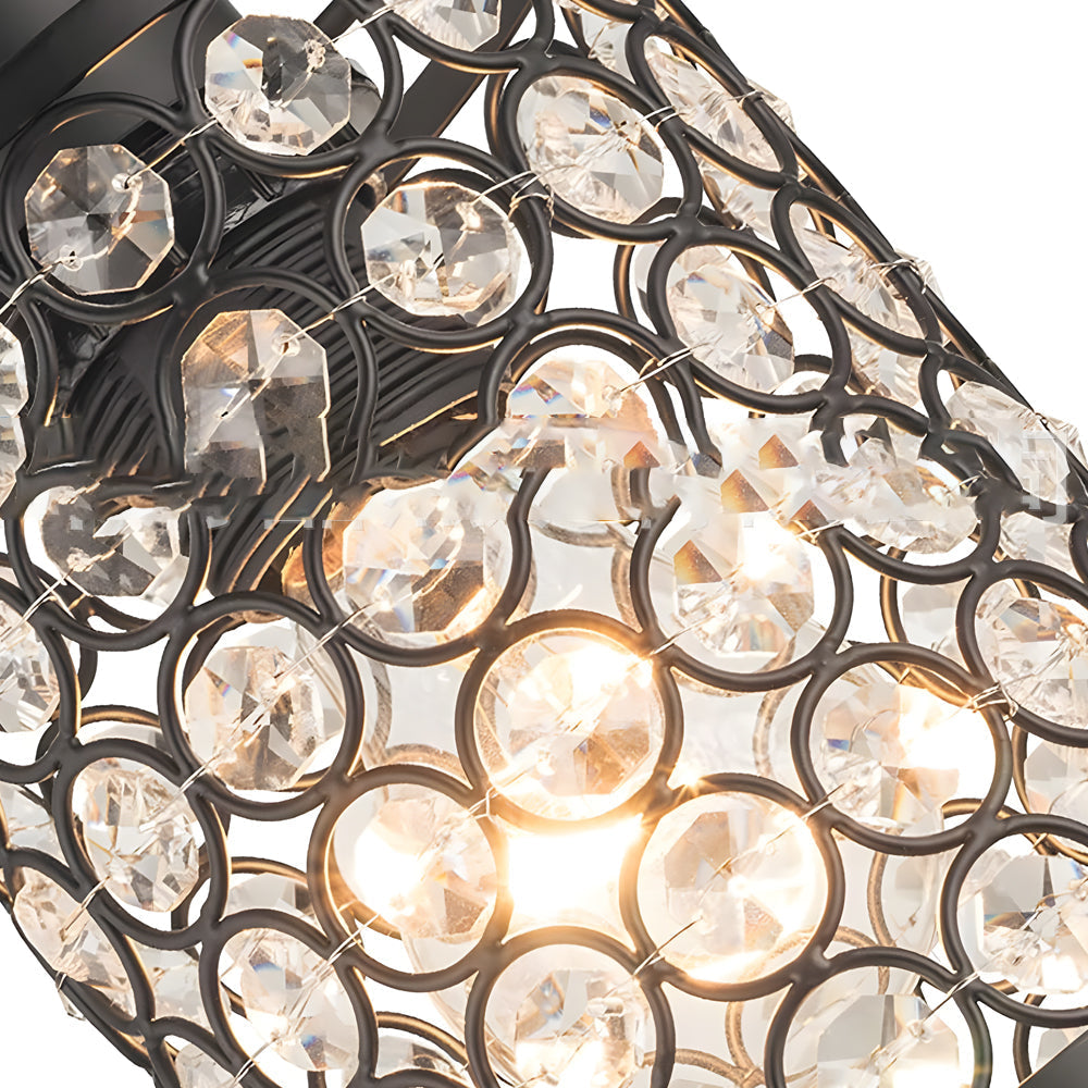 2-Pcs Crystal Pendant Light Minimalist Cylinder Decorative Light