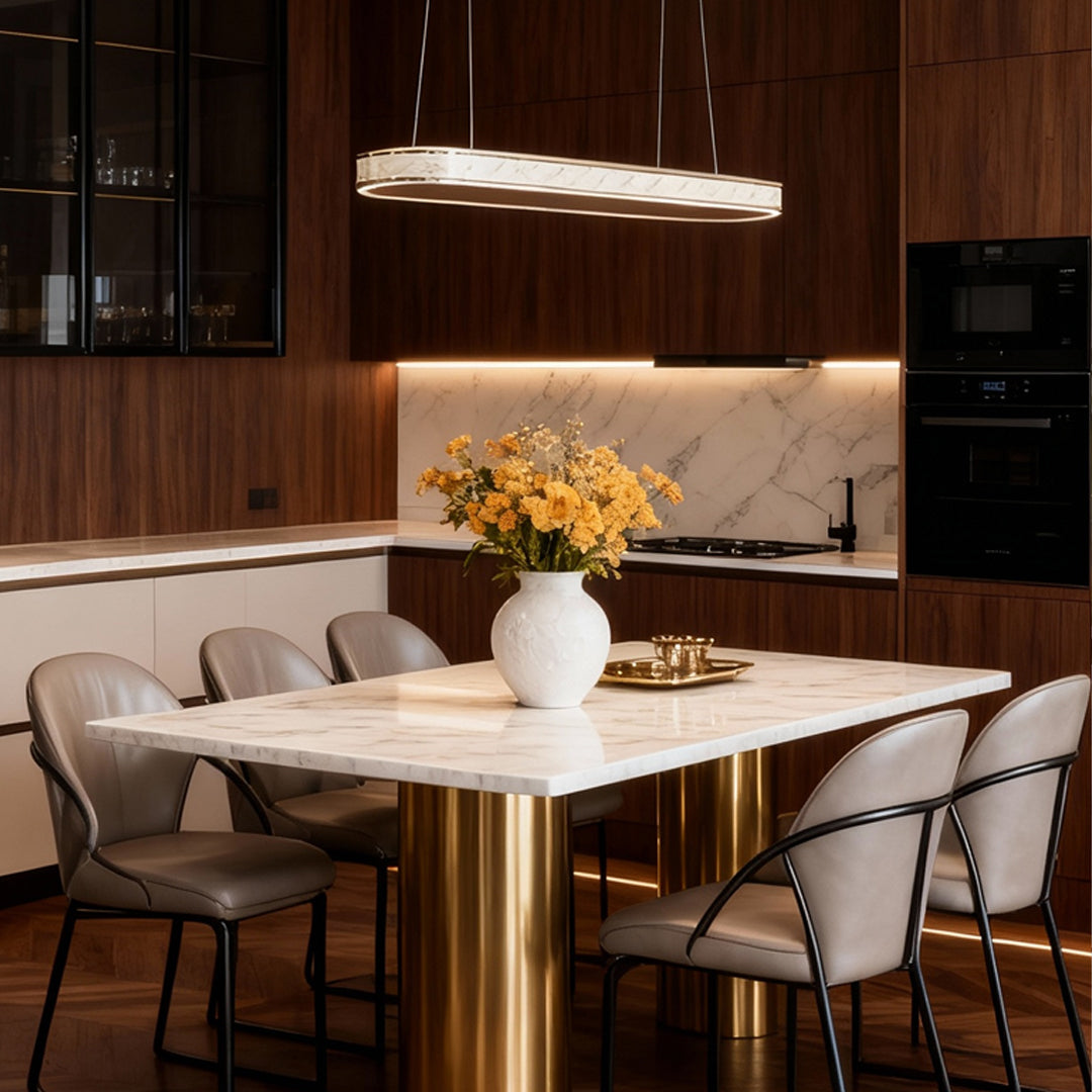 Linear Suspension Lights Elliptical Luxury Ceiling Light