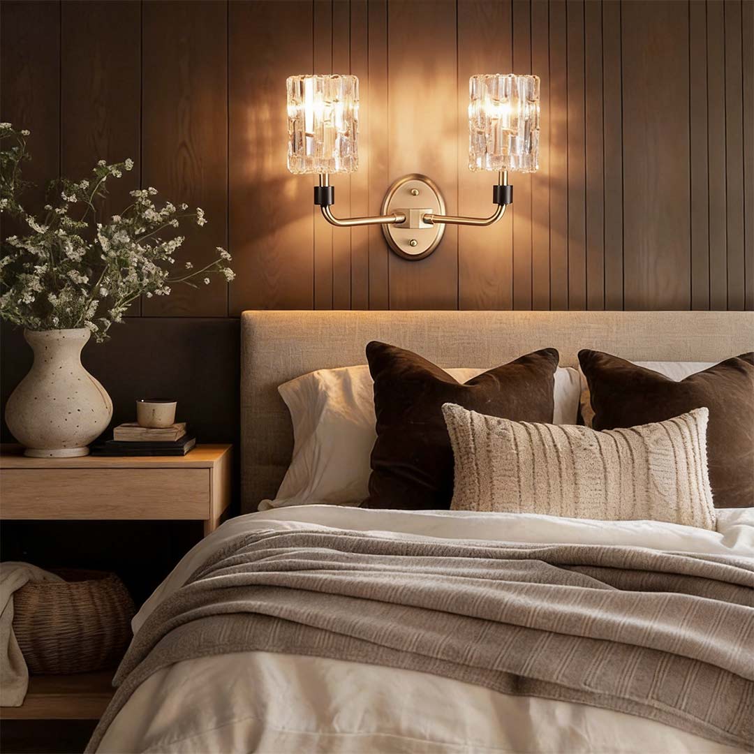 Crystal Wall Lights Gold American Style Luxurious Copper Lamp