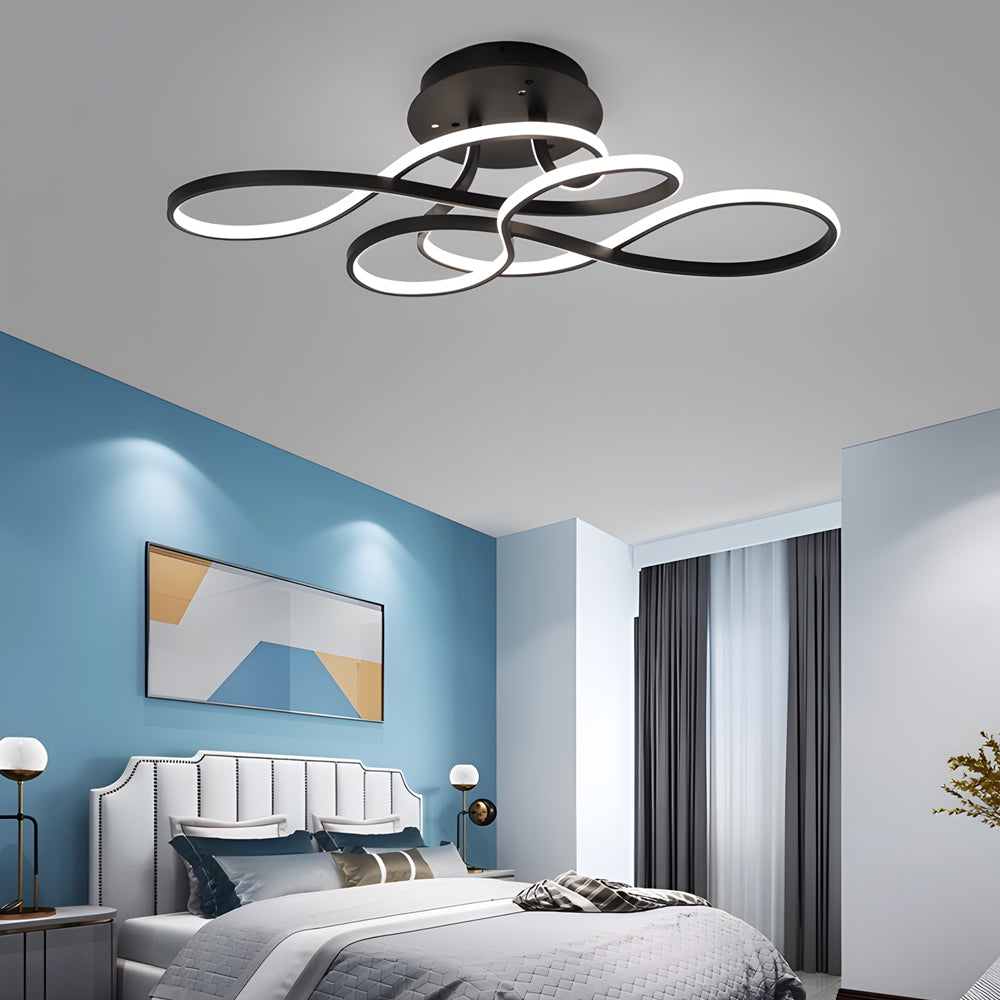 Curve Ceiling Light Simple Geometric Metal LED Light