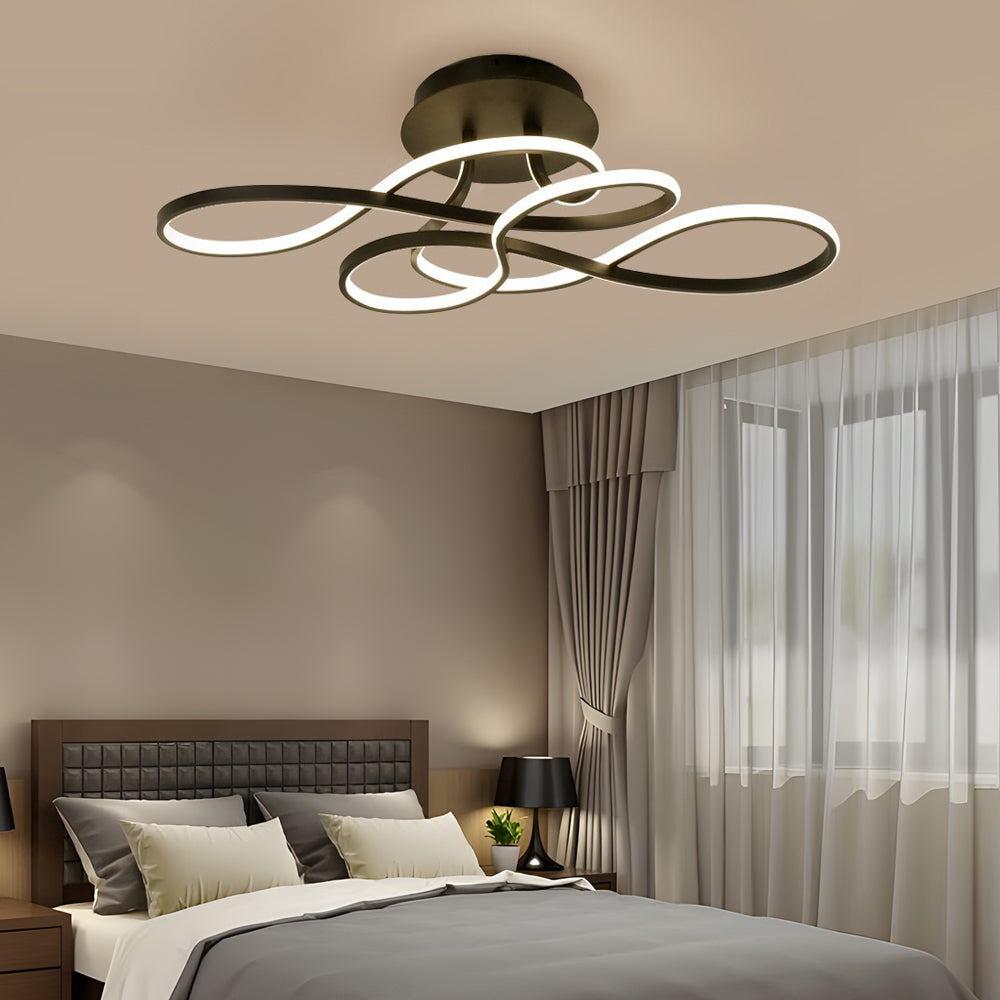 Curve Ceiling Light Simple Geometric Metal LED Light