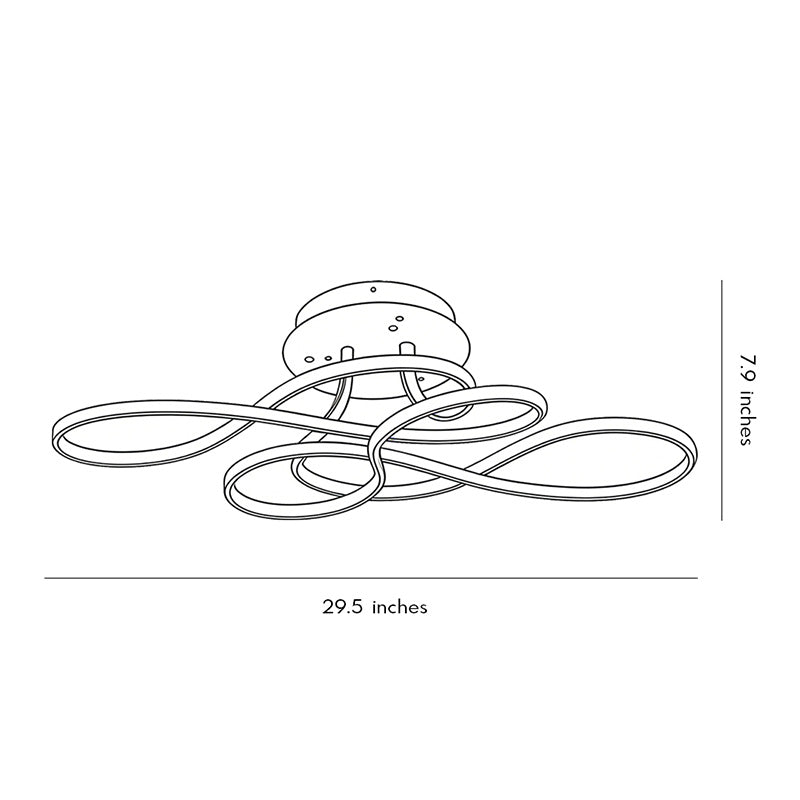 Curve Ceiling Light Simple Geometric Metal LED Light