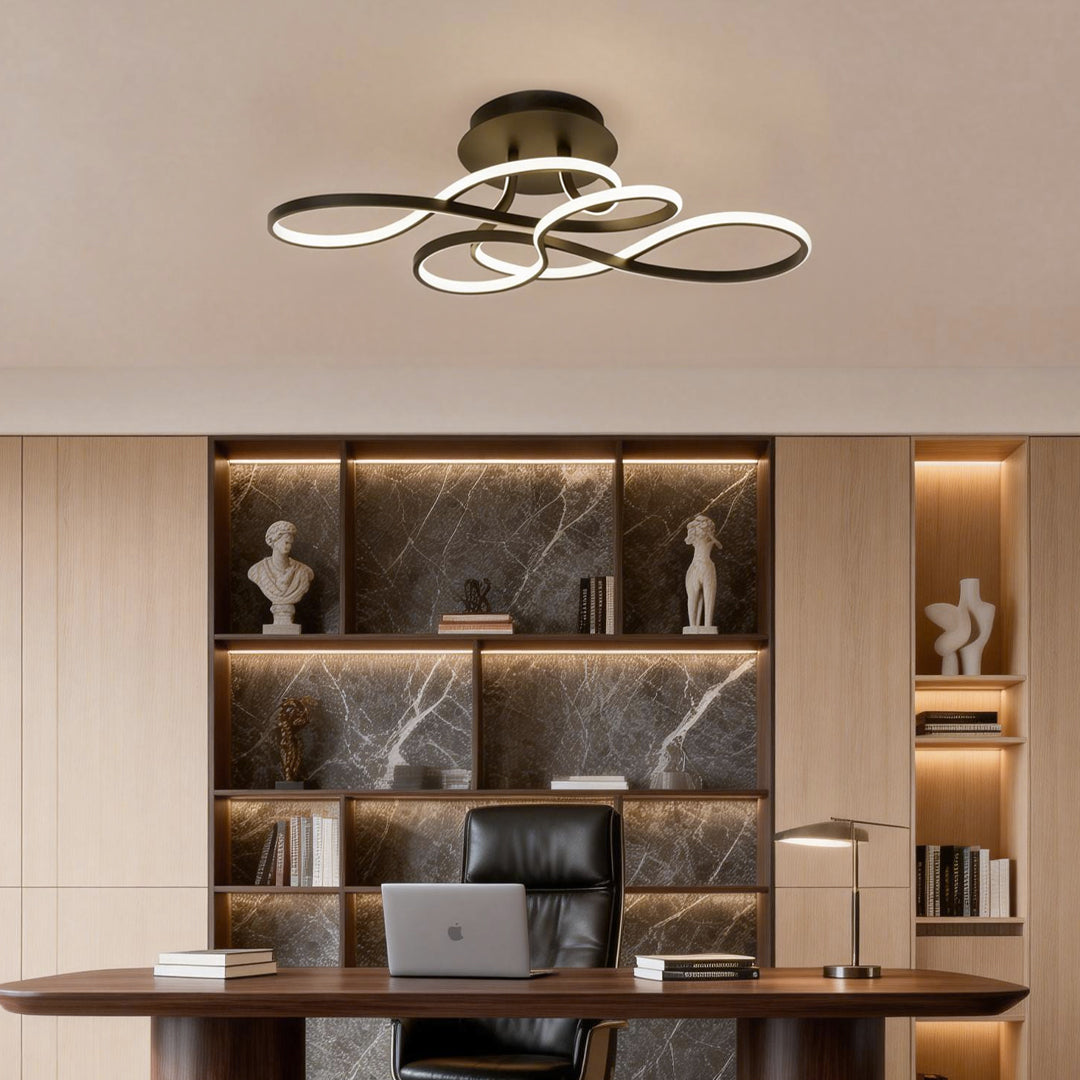 Curve Ceiling Light Simple Geometric Metal LED Light