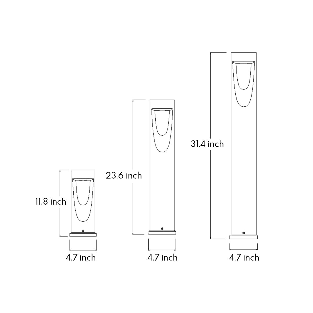 Outdoor LED Bollard Landscape Light Minimalist Art Nouveau Path Light