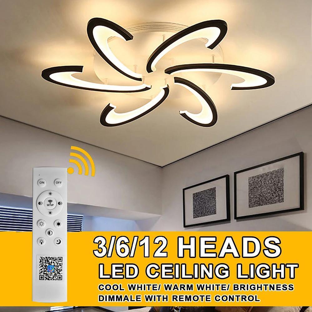 Curved LED Ceiling Light Artistic Geometric Acrylic LED Light