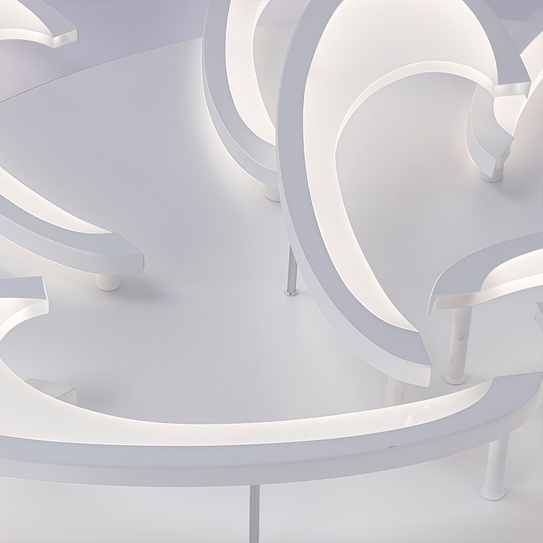 Curved LED Ceiling Light Artistic Geometric Acrylic LED Light