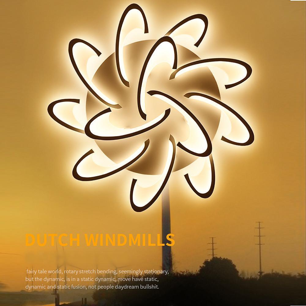 Curved LED Ceiling Light Artistic Geometric Acrylic LED Light