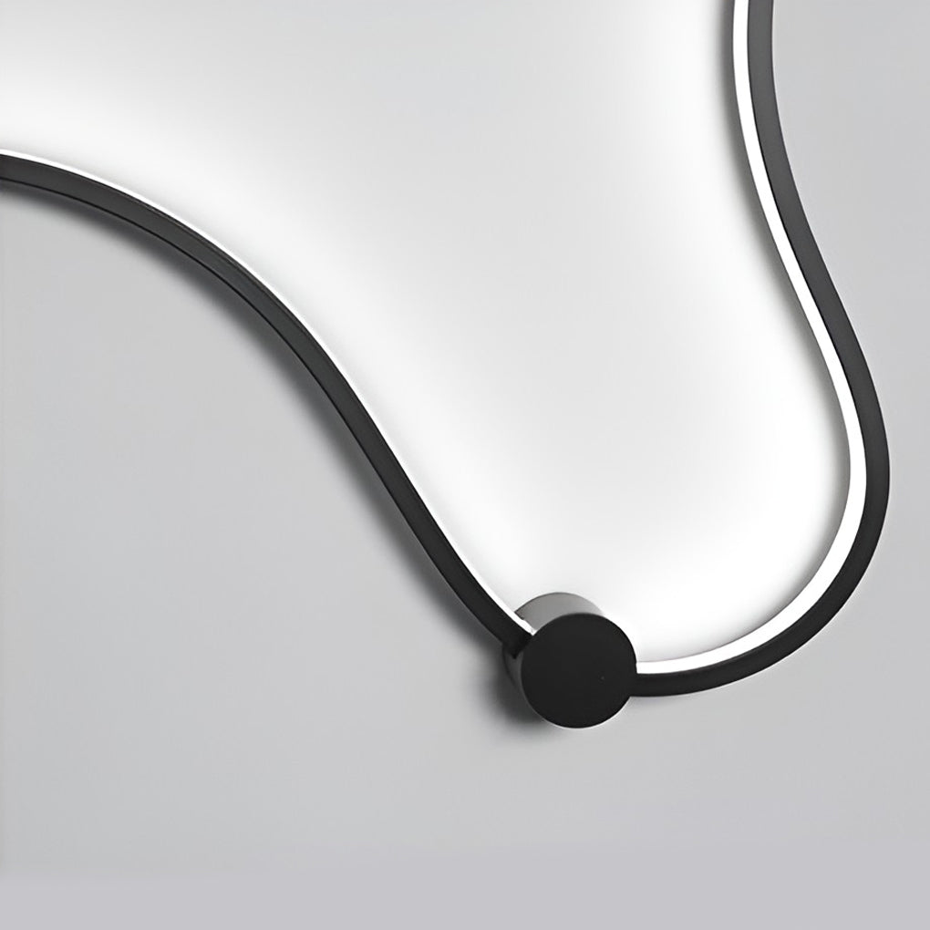 Curved Wall Sconce Modern Black Creative LED Light