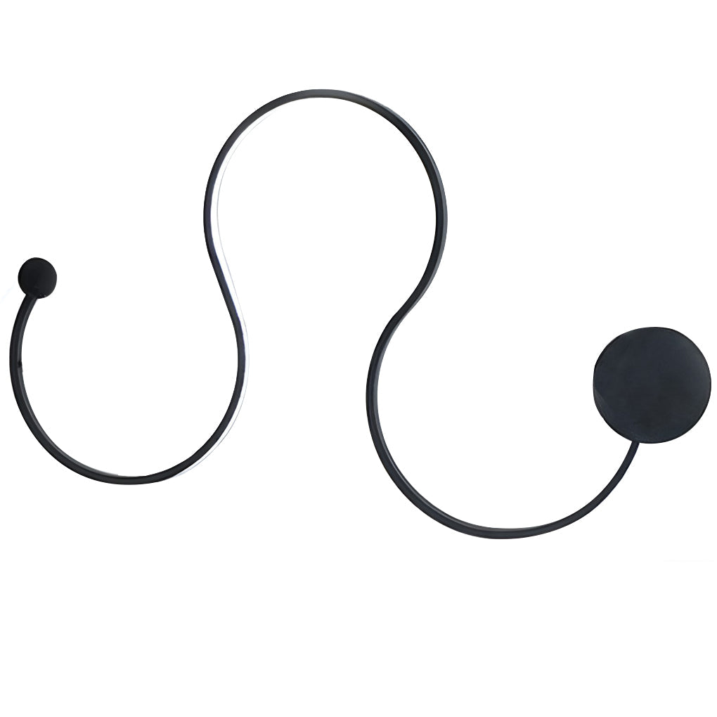 Curved Wall Sconce Modern Black Creative LED Light