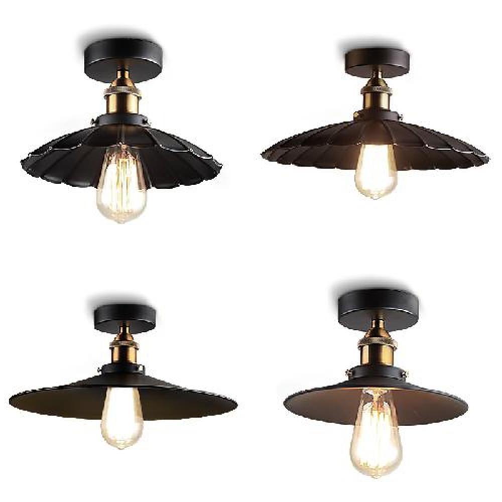 Circular Teardrop Industrial Hallway Lighting LED Semi-Flush Mount Ceiling Light
