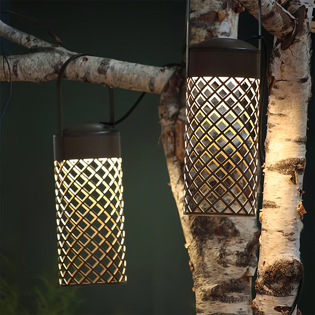 Black Outdoor Pendant Lantern Minimalist Waterproof Portable Light