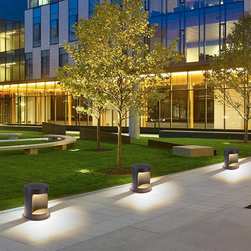 Commercial LED Bollard Lights Modern Outdoor Cylindrical Lawn Light