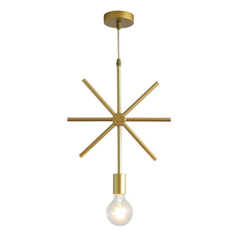 Metal Black and Gold Ceiling Light Rounded Square Pendant Lighting