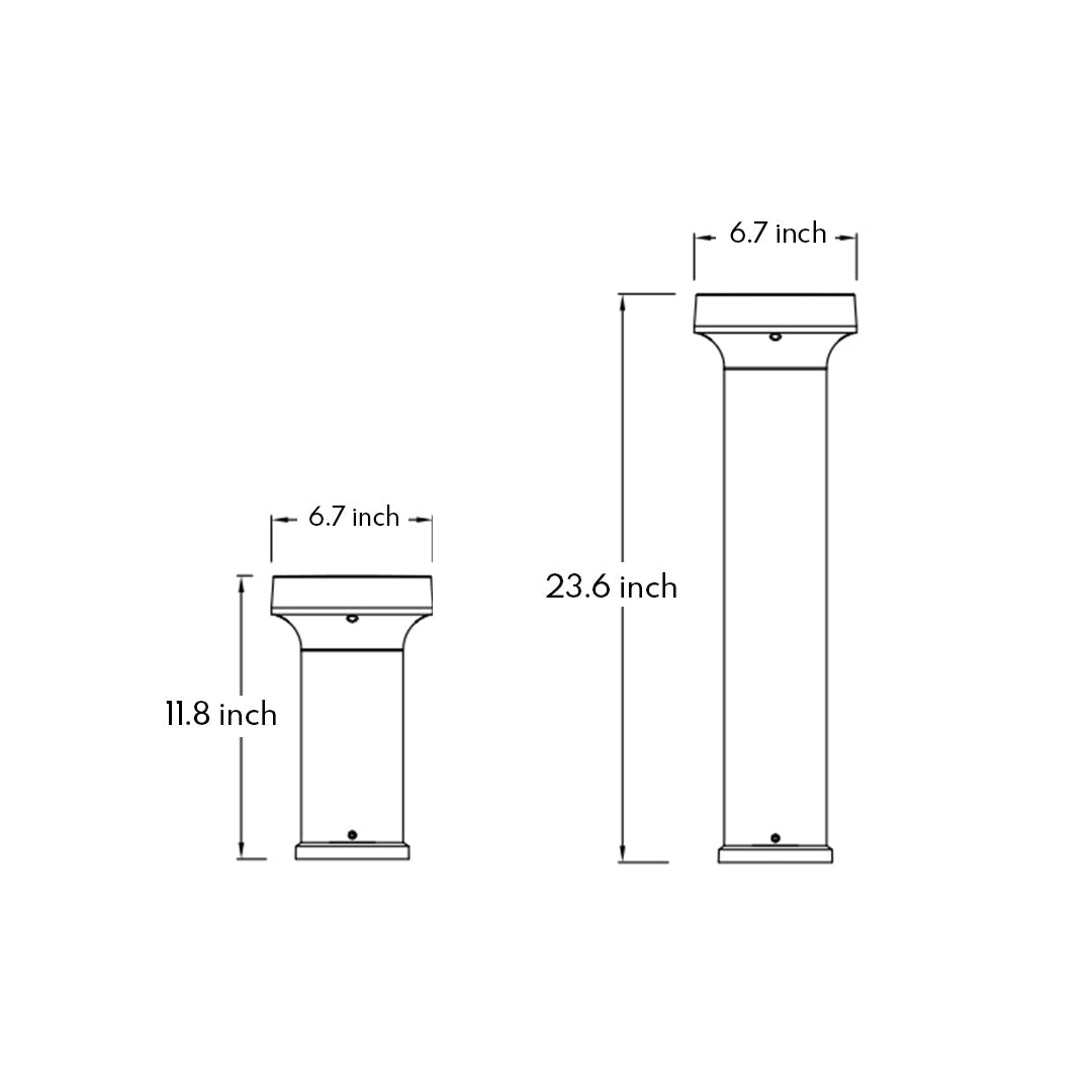 Modern Front Lawn Bollard Light | Black LED Path Lights