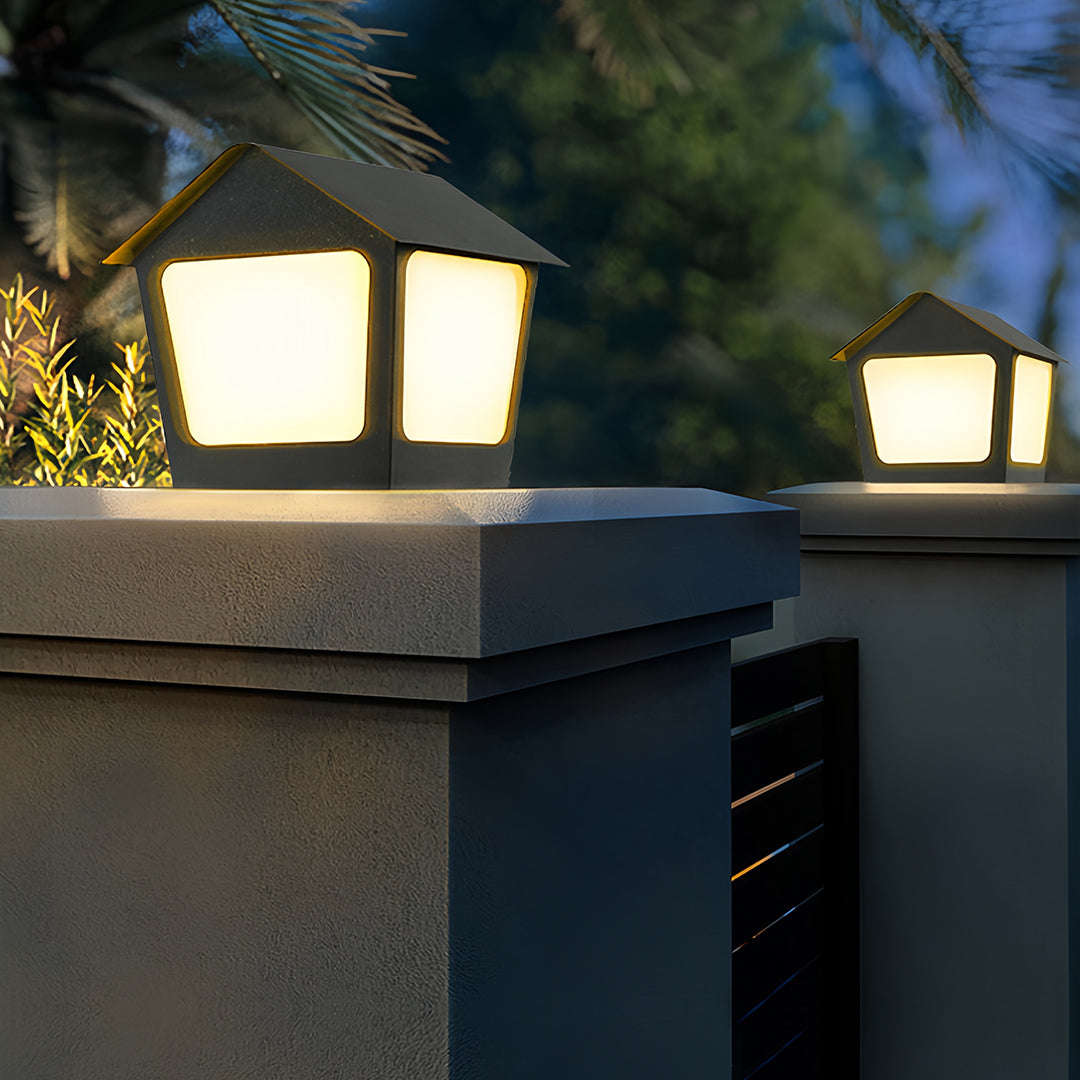 Deck Post Cap Lights Unique Shape Chic Outdoor Garden Post Lights