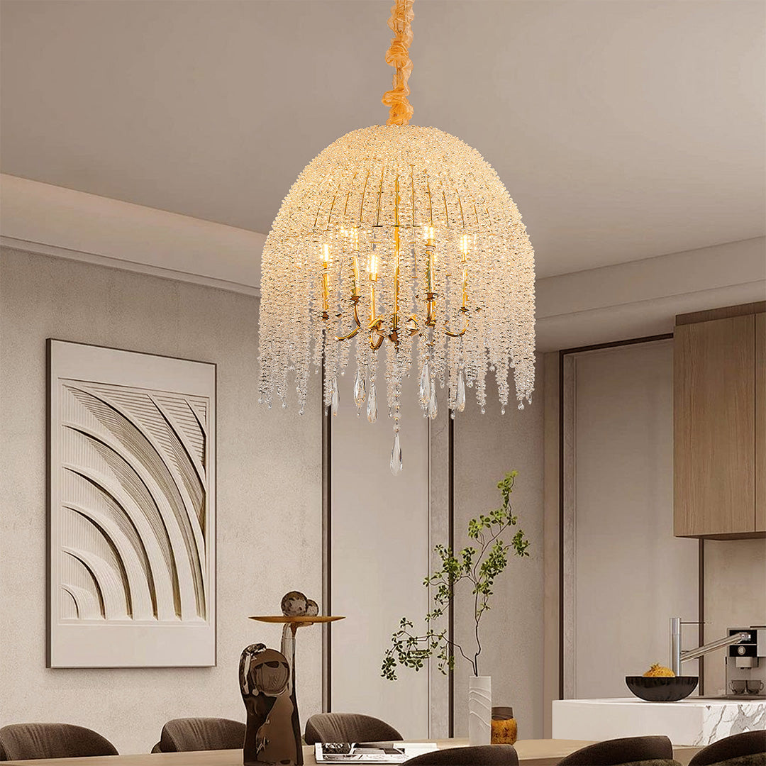 Teardrop Crystal Chandelier French Metal Ceiling Lights