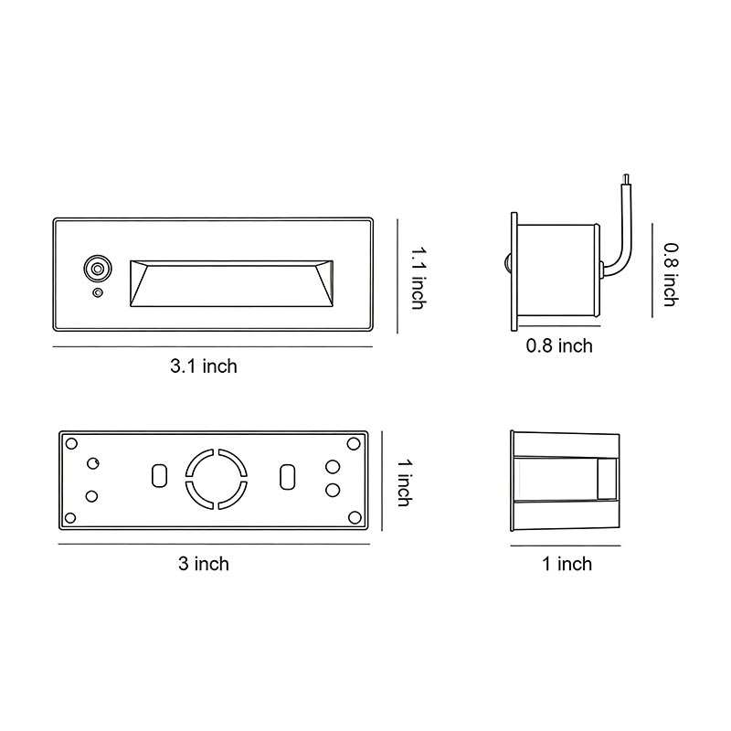 Deck Lights for Steps Modern Minimalist Embedded Outdoor Step Lights